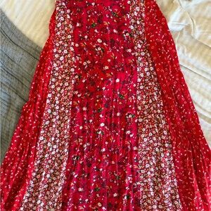 Shop Stevie Red Floral Skirt